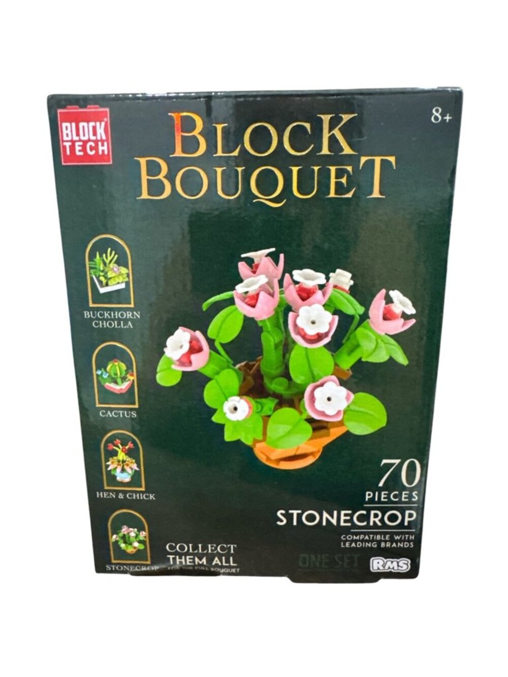 Block Tech Block Bouquet 70-Piece Stonecrop Building Set For Ages 8+ Compatible